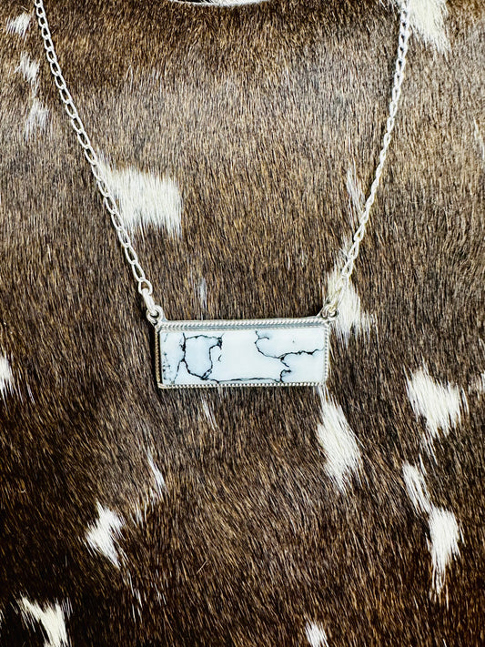 Howlite Bar Necklace