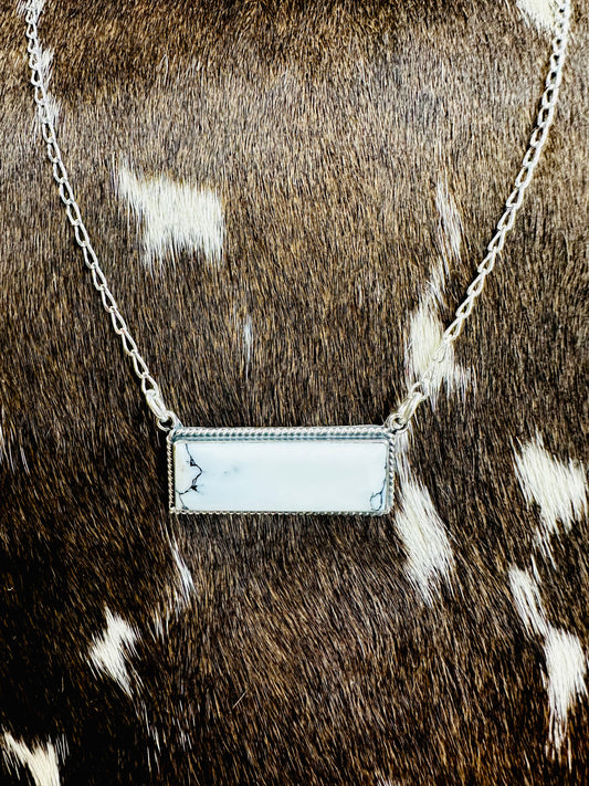 Howlite Bar Necklace