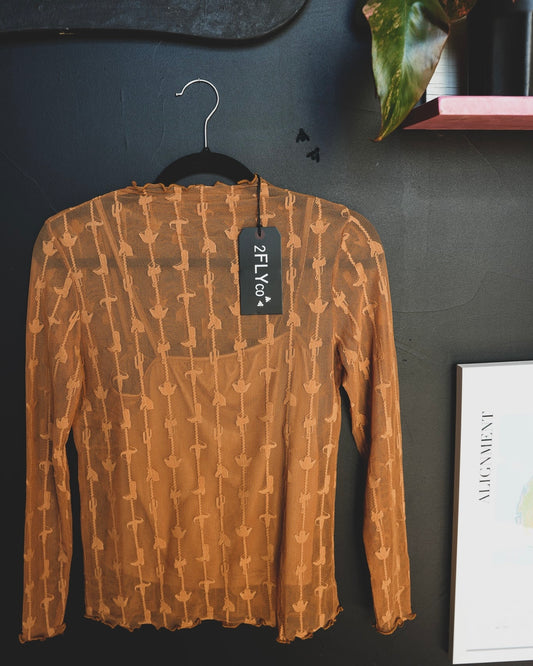 Lariat Lace Mesh Top