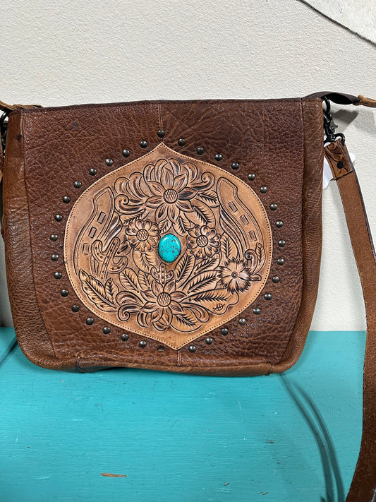 Tooled AD Stone Crossbody