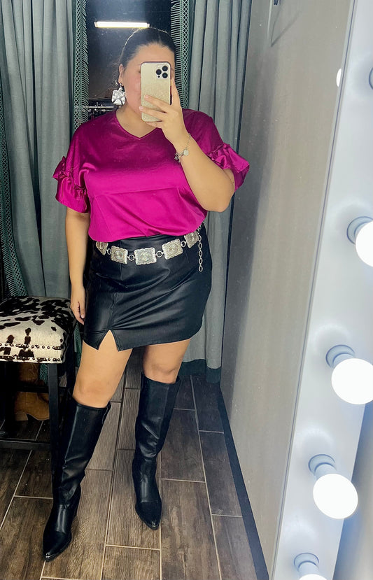 Cool Girl Pleather Skirt Black