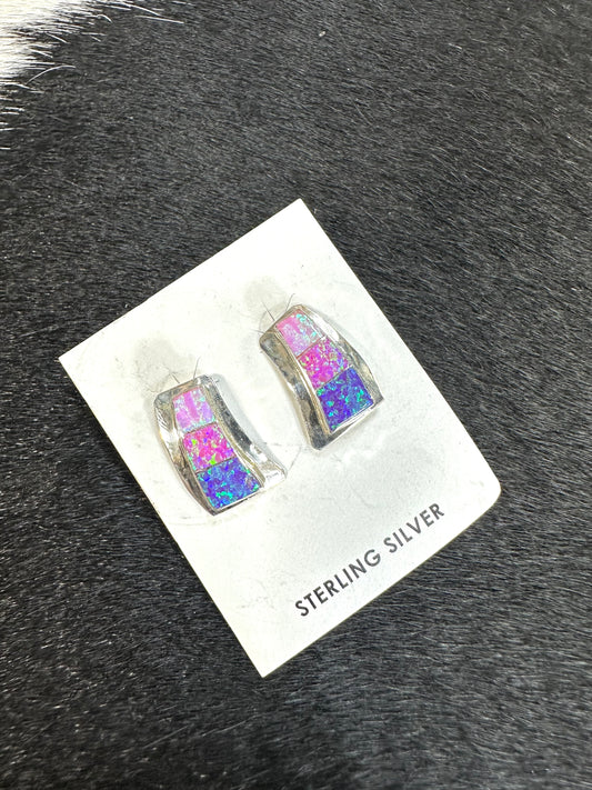 Purple Ombre Opal Earrings