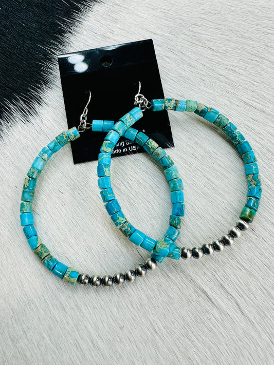 Turquoise Hoop Earrings