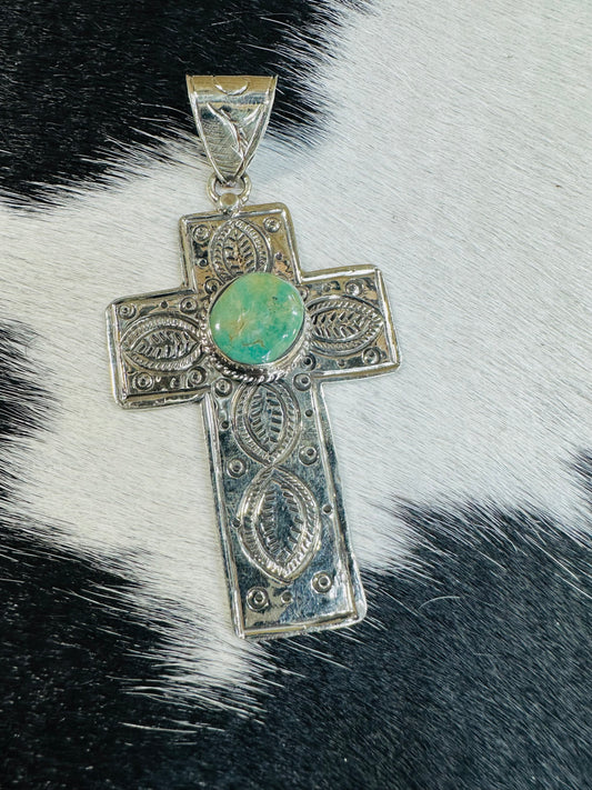 Tibet Turquoise Cross Pendant