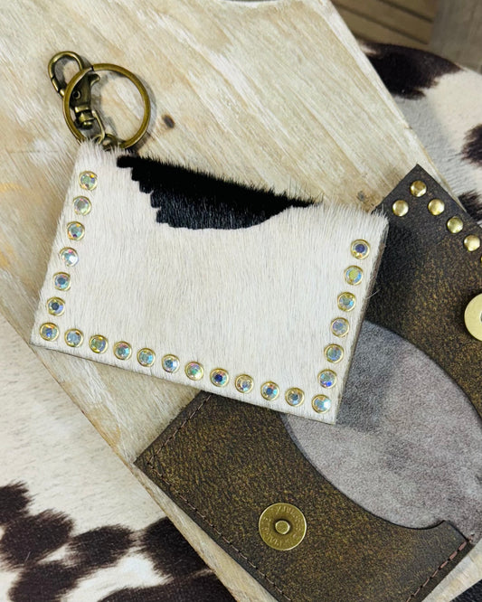 Black Cowhide Becca Card Case