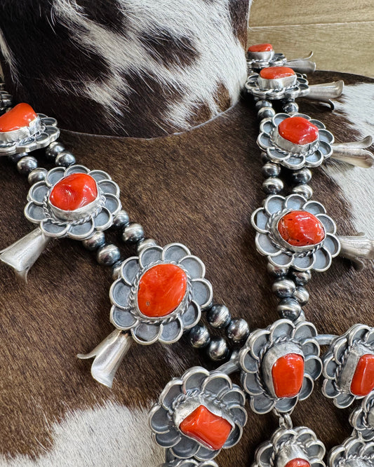 Gilbert Nez Coral Squash Blossom *Native