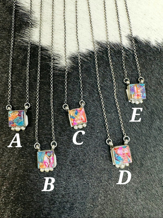 Sheryl Kee Dahlia Square Necklace