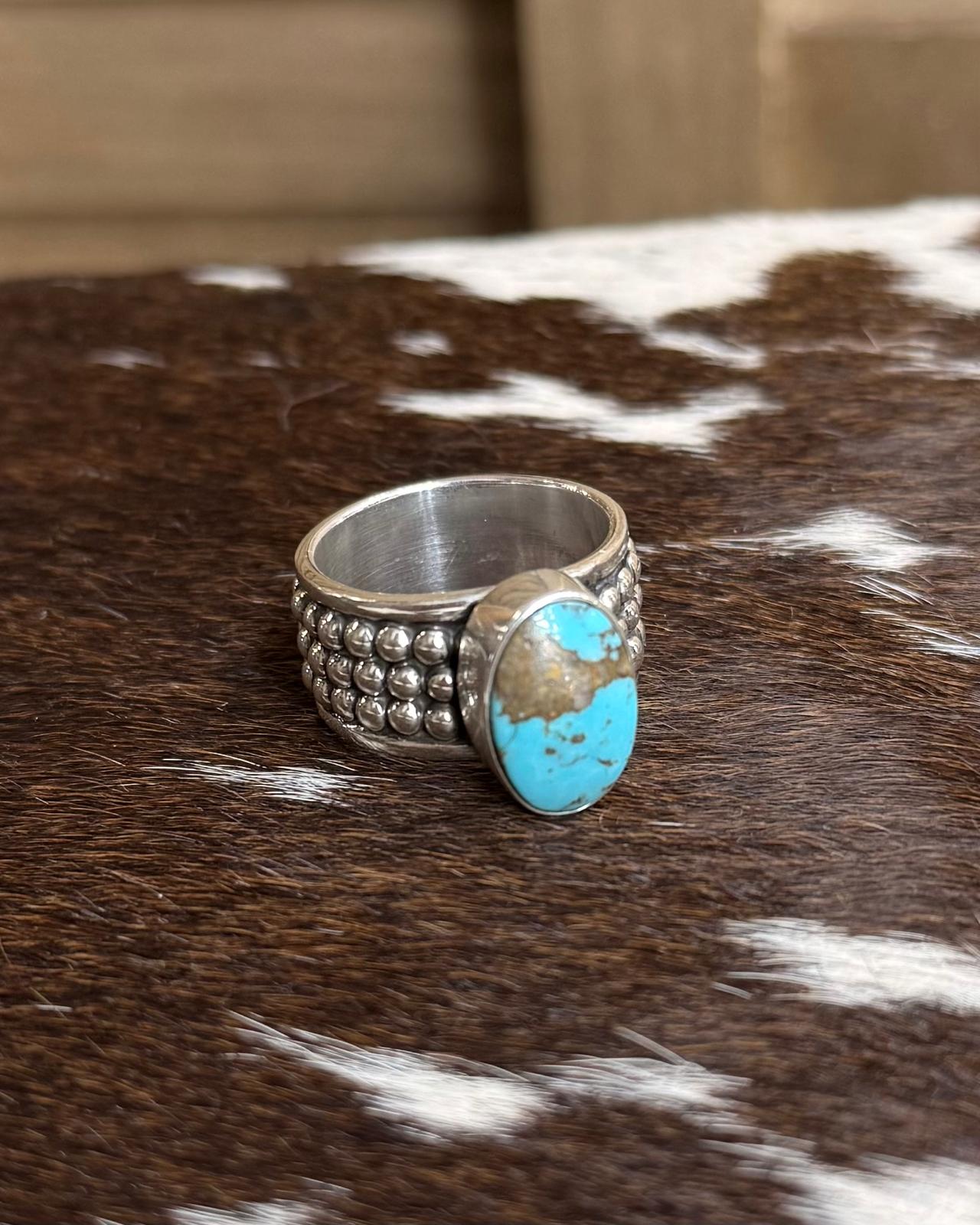 Kingman Studded Stone Ring (Sz9) *NonNative