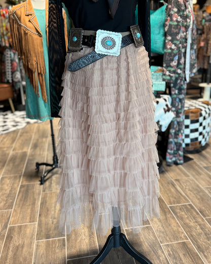 Tiered Ruffle Maxi Skirt