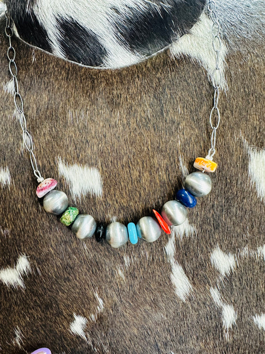 Multi Stone Stacker Necklace