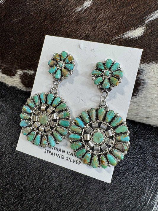 Native Kingman Cluster Earrings (medium size)