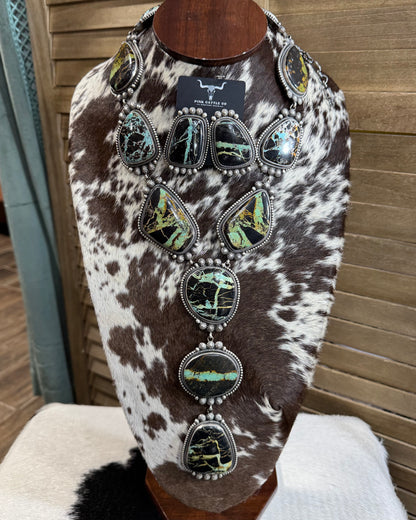 Eli Skeets Black Jack Lariat Statement Necklace *Native