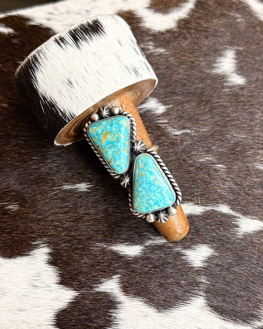 2 Stone Kingman Adjustable Ring *Native