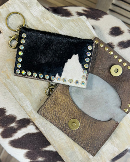 Black Cowhide Becca Card Case