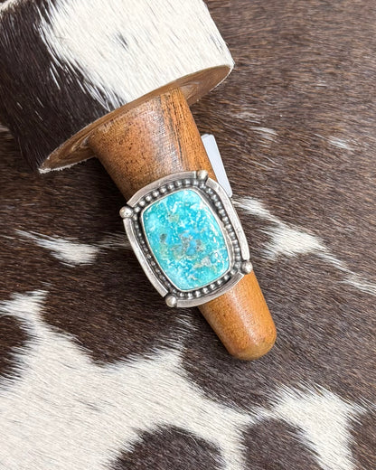 White Water Squared Stone Ring Sz 8 -  *Native