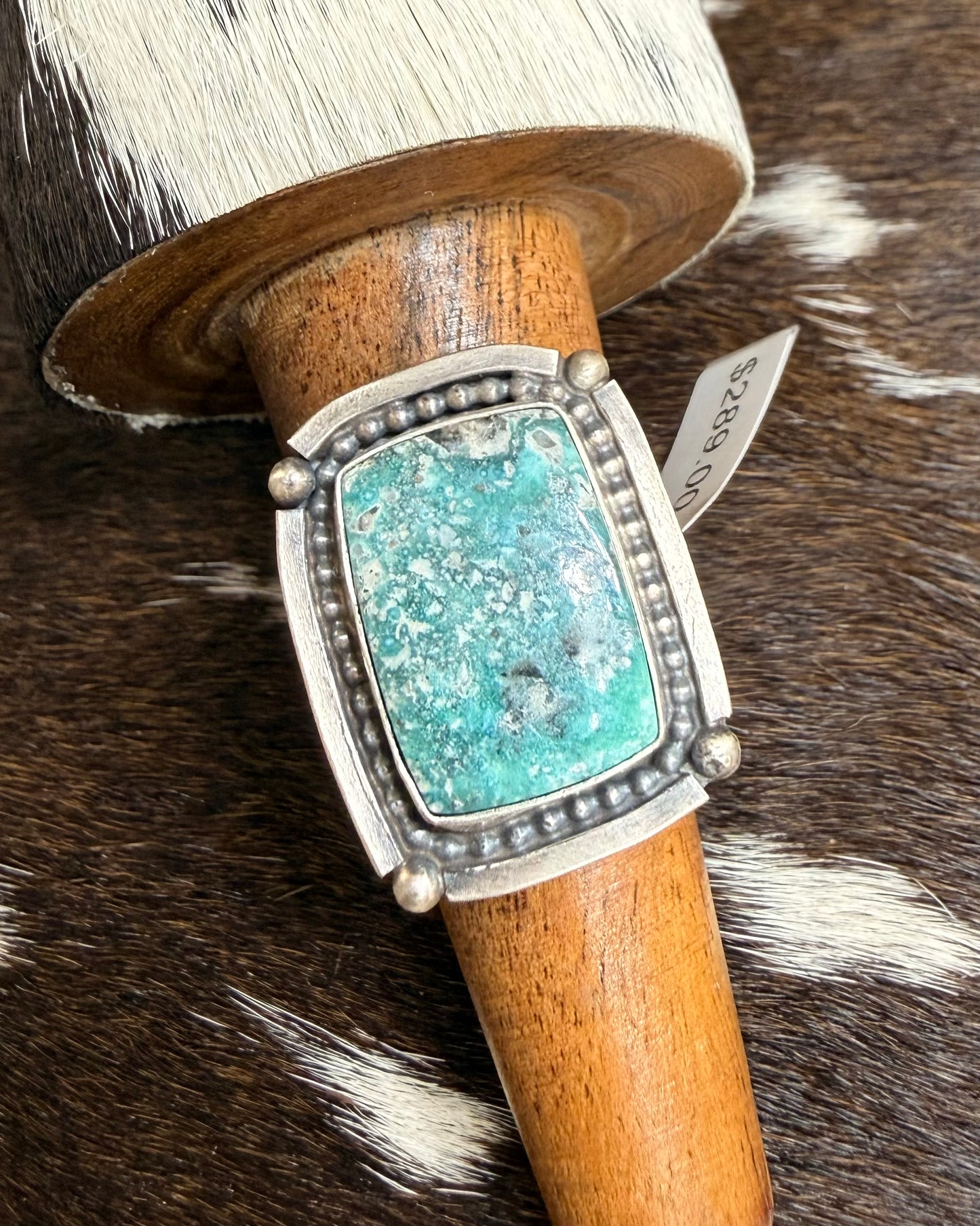 White Water Squared Stone Ring Sz. 8.5 - *Native