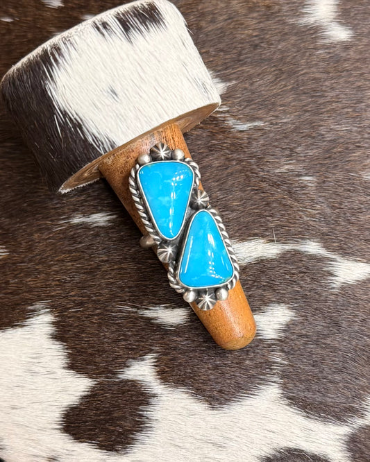 2 Stone Kingman Adjustable Ring *Native