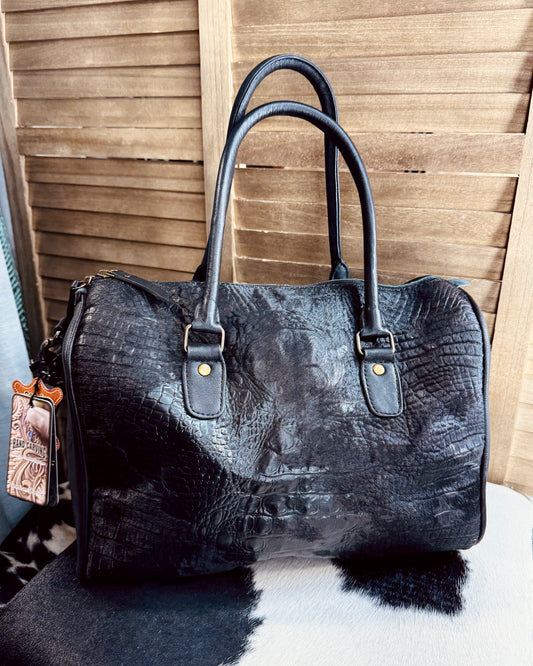 Black Caiman Cowhide Lg. Speedy