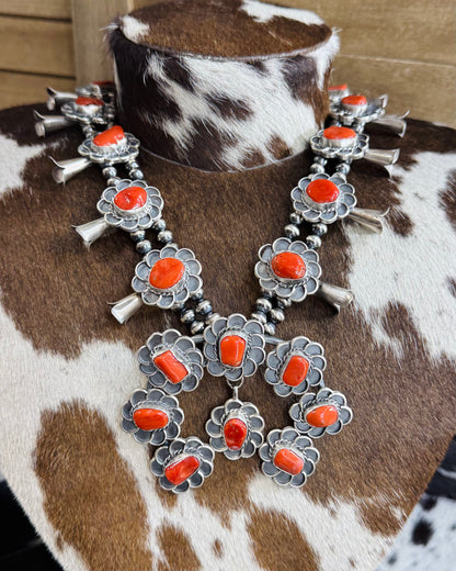 Gilbert Nez Coral Squash Blossom *Native