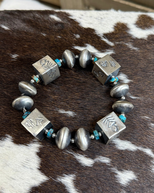 Sharon Cooley Squared Stamped Bracelet *Native