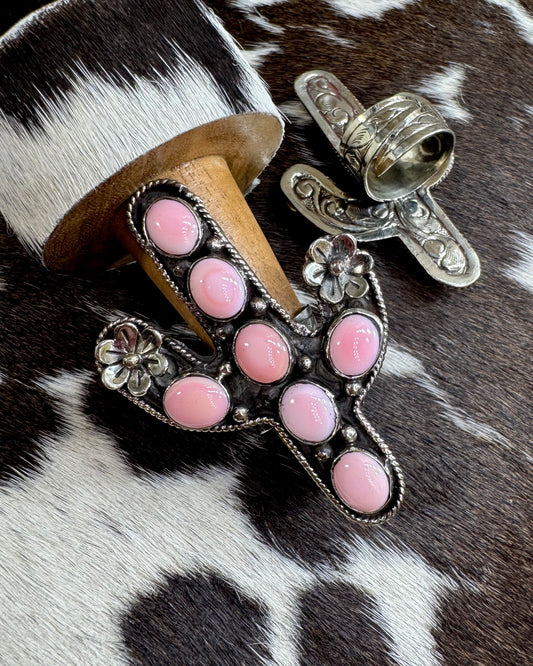 Pink Conch Tibet Cactus Ring *NonNative