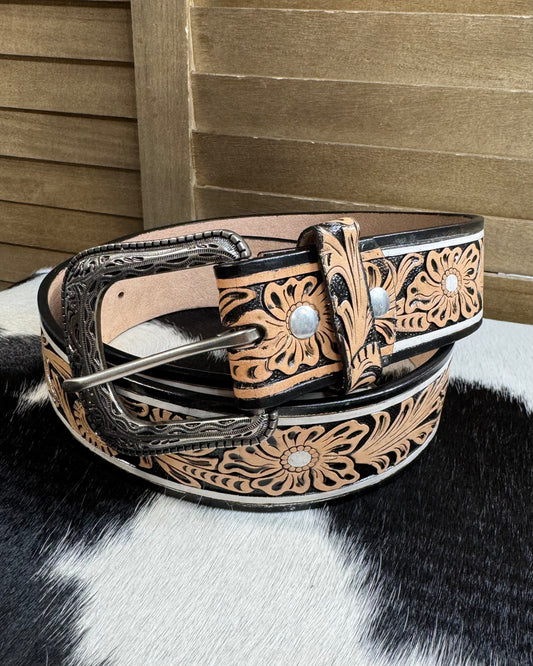 Tooled Leather Belt