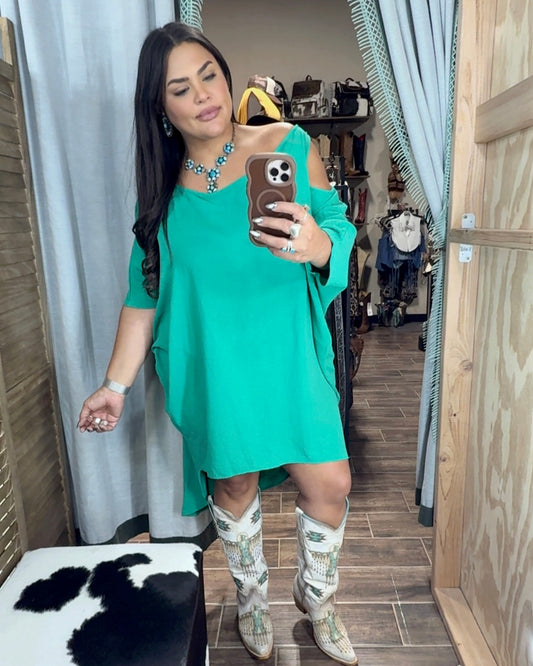 Off The Shoulder Dress *Kelly Green
