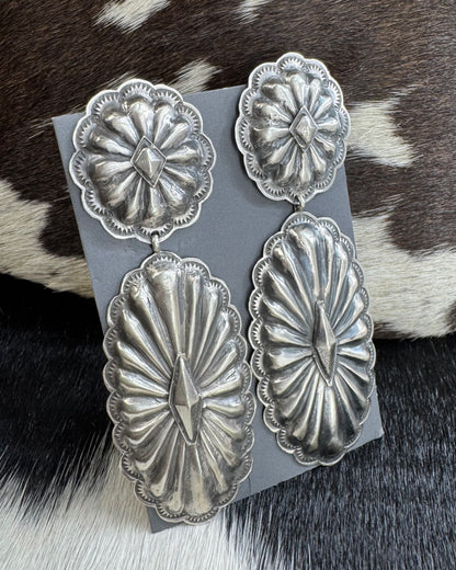 Rita Lee Double Concho Stud Dangles *Native