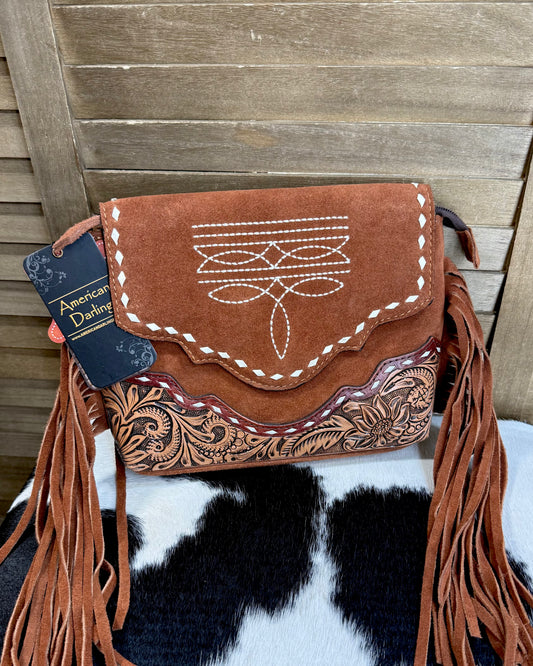 Rust Boot Stitch Crossbody