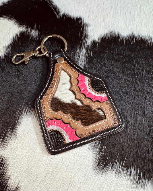 Cowhide Tag Keychain