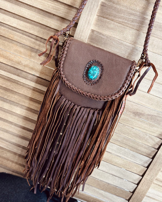 Small Fringe AD Stone Crossbody
