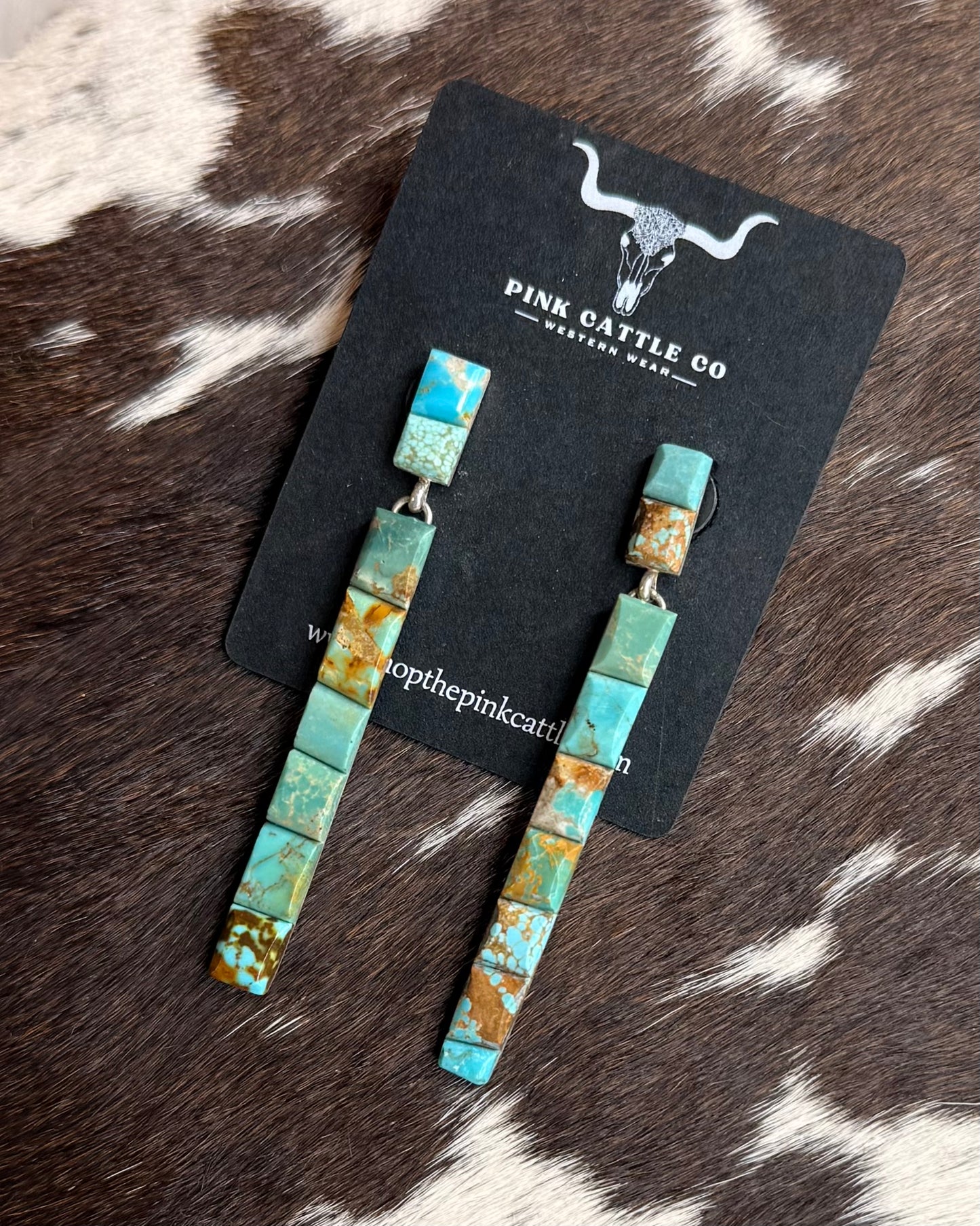 Long Kingman Dangle Earrings