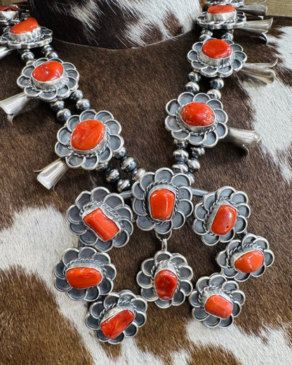 Gilbert Nez Coral Squash Blossom *Native