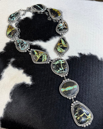 Eli Skeets Black Jack Lariat Statement Necklace *Native