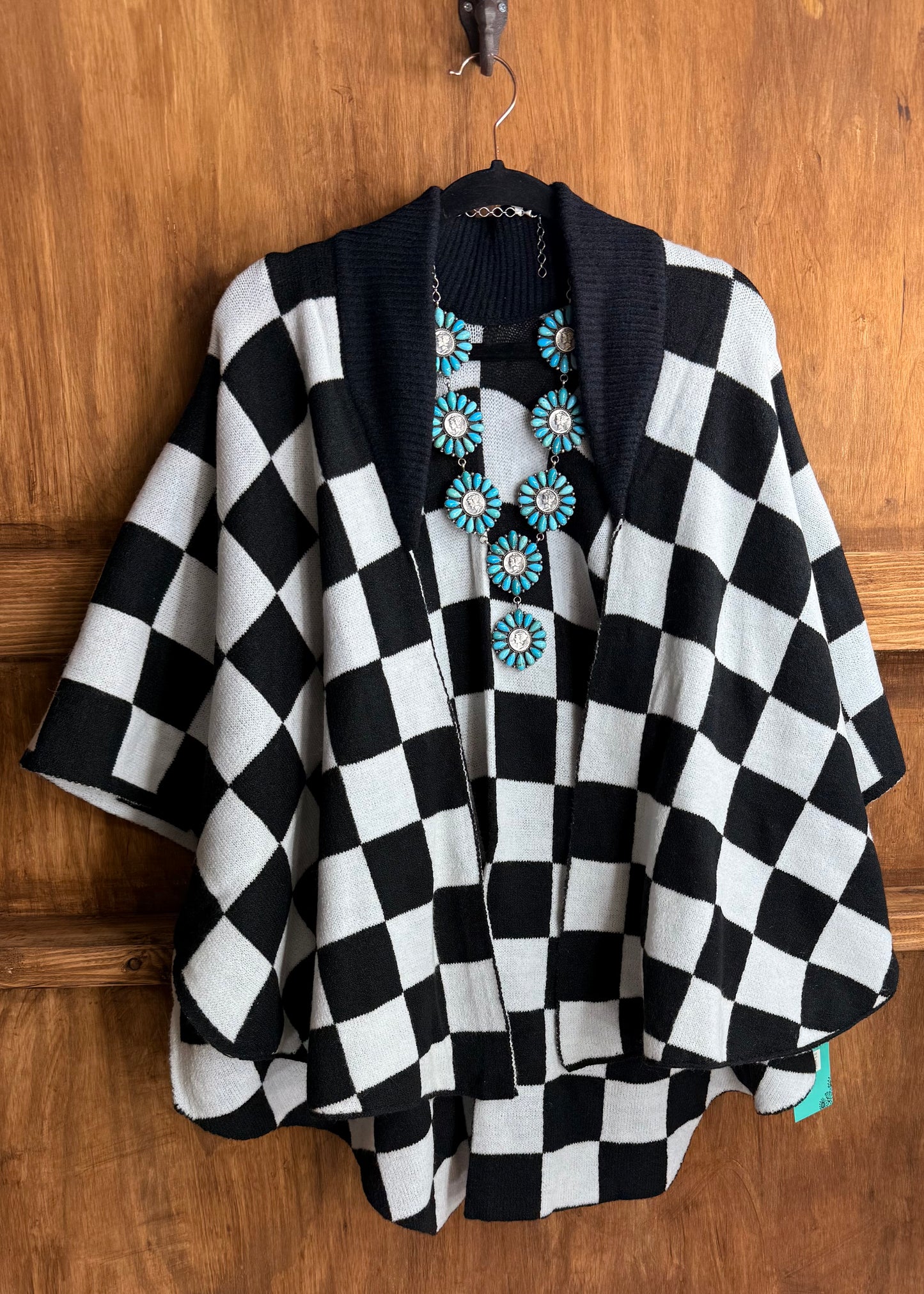 Black Checkered Cardigan