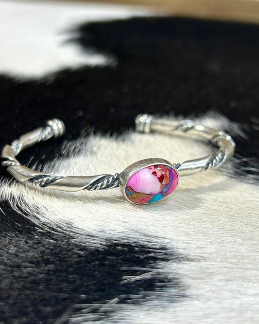 Pink Dahlia Twisted Cuff