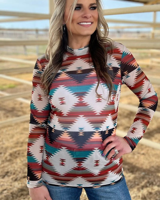 Southern Roots Mesh Top