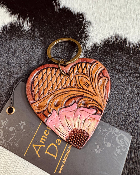 Leather Heart Keychain