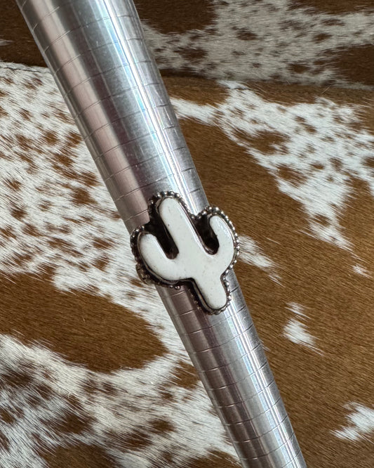 Carved Bone Cactus Ring