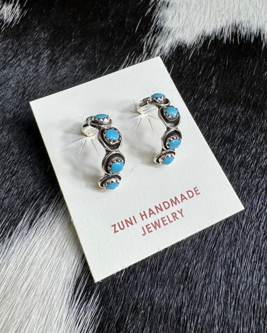 Zuni Turquoise Mini Hoops *Native