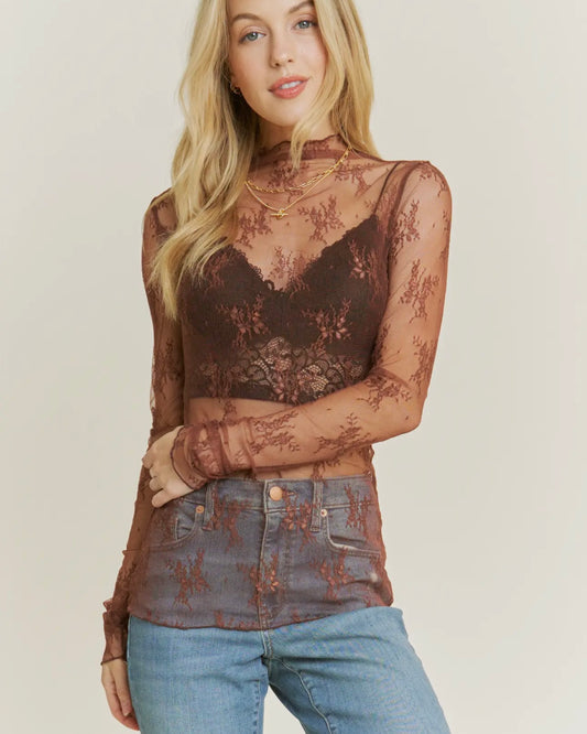 Lace Long Sleeve *Brown