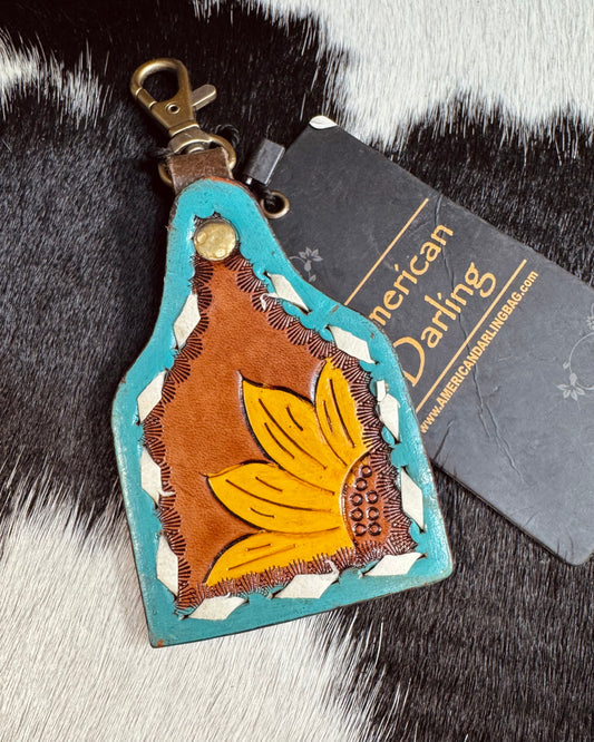 Sunflower Tag Keychain