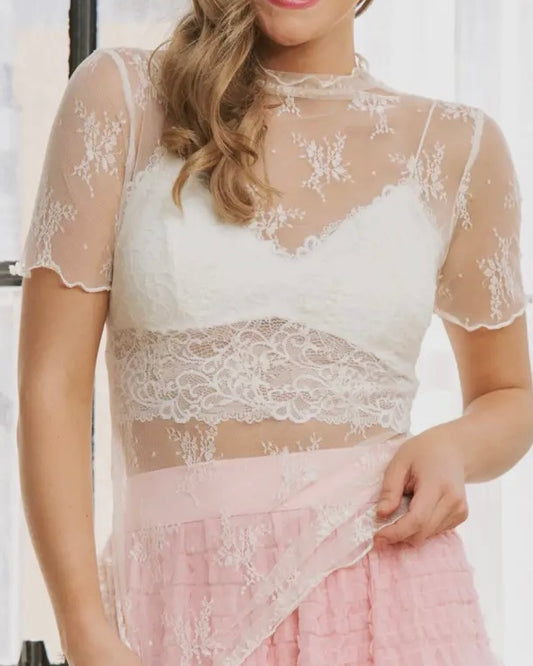 Lace Short Sleeve *Cream