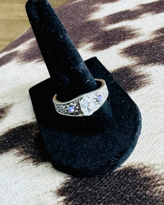 *Purple Opal Sterling Western Band Ring