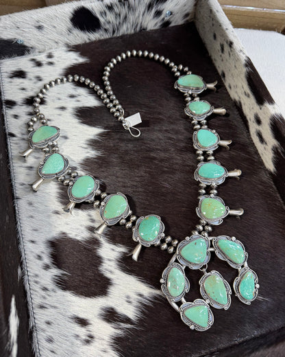 Gilbert Nez Emerald Valley Squash Blossom Statement Necklace *Native