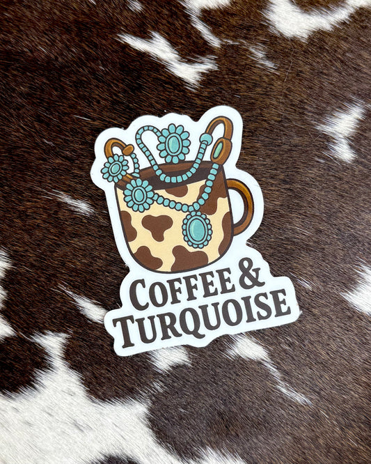Coffee & Turquoise Sticker - TPC