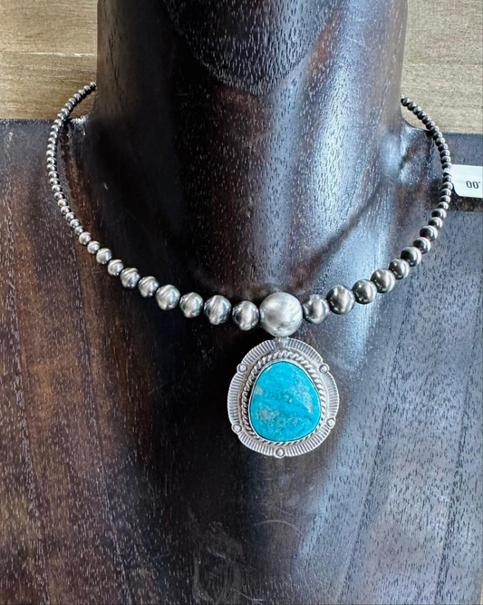 Sterling Pearl Kingman Choker