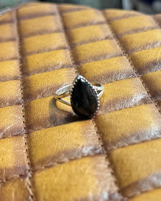 Black Onyx Simple Ring
