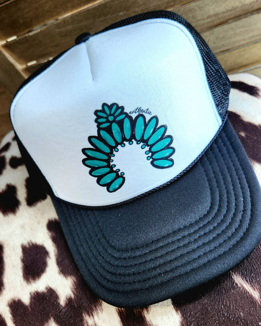Turquoise Naja Trucker Hat
