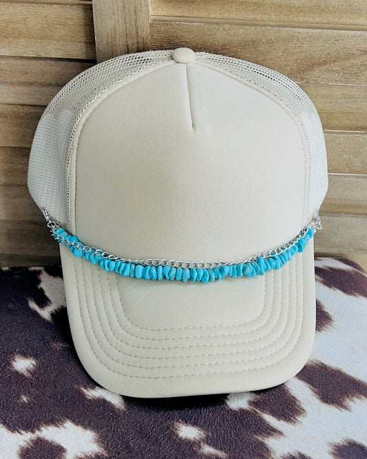 Turquoise Chip Hat Chain